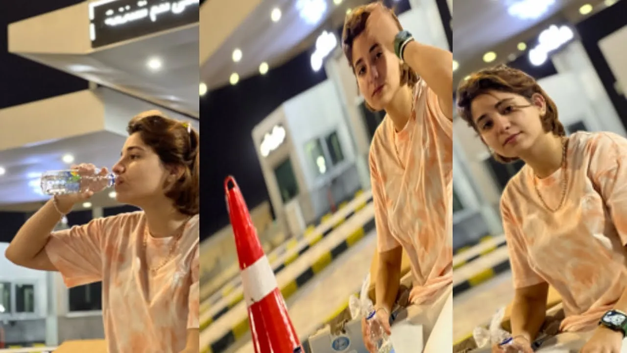 Three frames from Teema Bashar's video of a Ramadan iftar campaign, filmed at an outdoor distribution point in the evening.